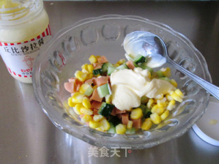 Ham and Corn Salad Toast Slices recipe