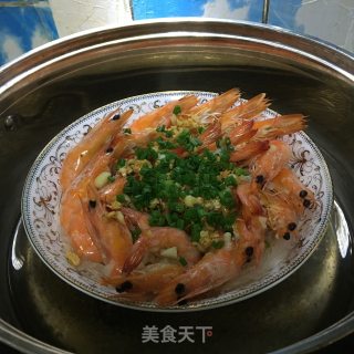 Steamed Shrimp with Delicious Garlic Vermicelli recipe