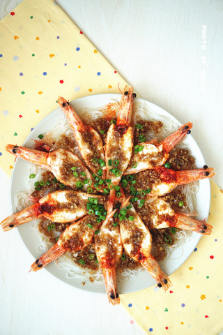 [open Back Shrimp with Garlic Vermicelli] recipe