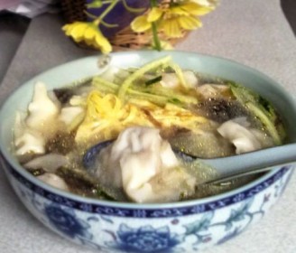 Double Mushroom Wonton in Chicken Soup recipe