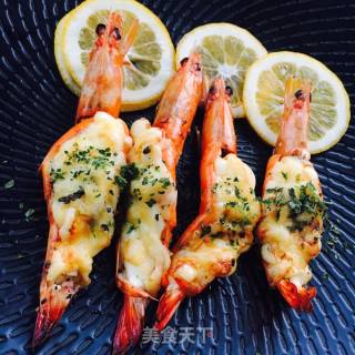 Baked Shrimp with Egg Yolk Cheese recipe