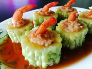 "warm Taste" The Same Paragraph ~ Bitter Melon Stuffed Shrimp Slippery recipe