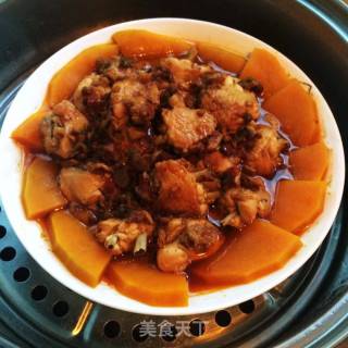 Steamed Pumpkin with Chicken Wings recipe