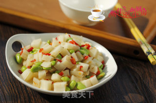 Chopped Pepper and Edamame with Lotus Root recipe