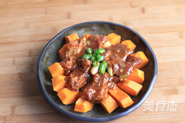 Fish-flavored Pork Ribs and Steamed Pumpkin recipe