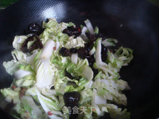 Stir Fried Fungus with Cabbage recipe