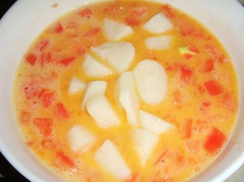 Steamed Custard with Tomato and Yam recipe