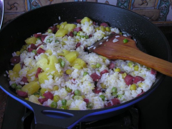 Pineapple and Pea Fried Rice recipe