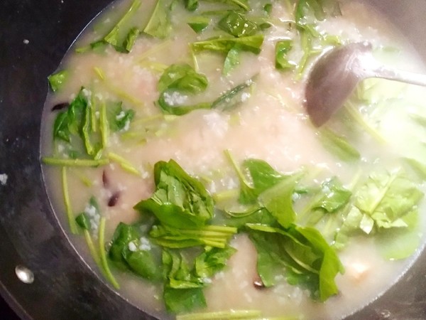 Spinach Duck Congee recipe