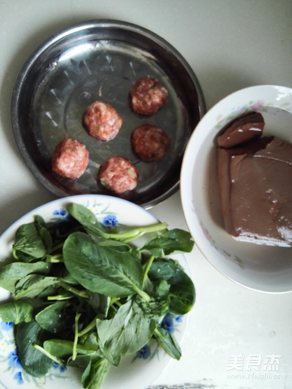 Pork Blood and Meatball Soup recipe