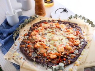 Black Rice Shrimp Thin Bottom Pizza recipe