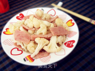 Stir-fried Cauliflower with Ham recipe