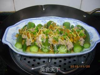 Steamed Okra with Minced Meat recipe