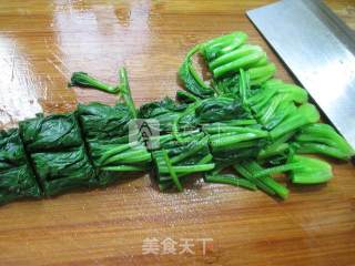 Spinach Mixed with Mussels recipe