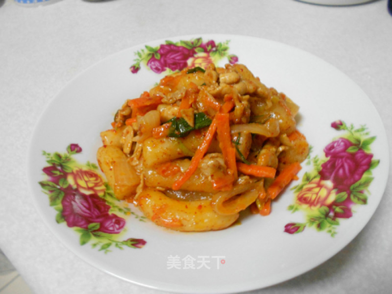 Kimchi Fried Rice Cake recipe