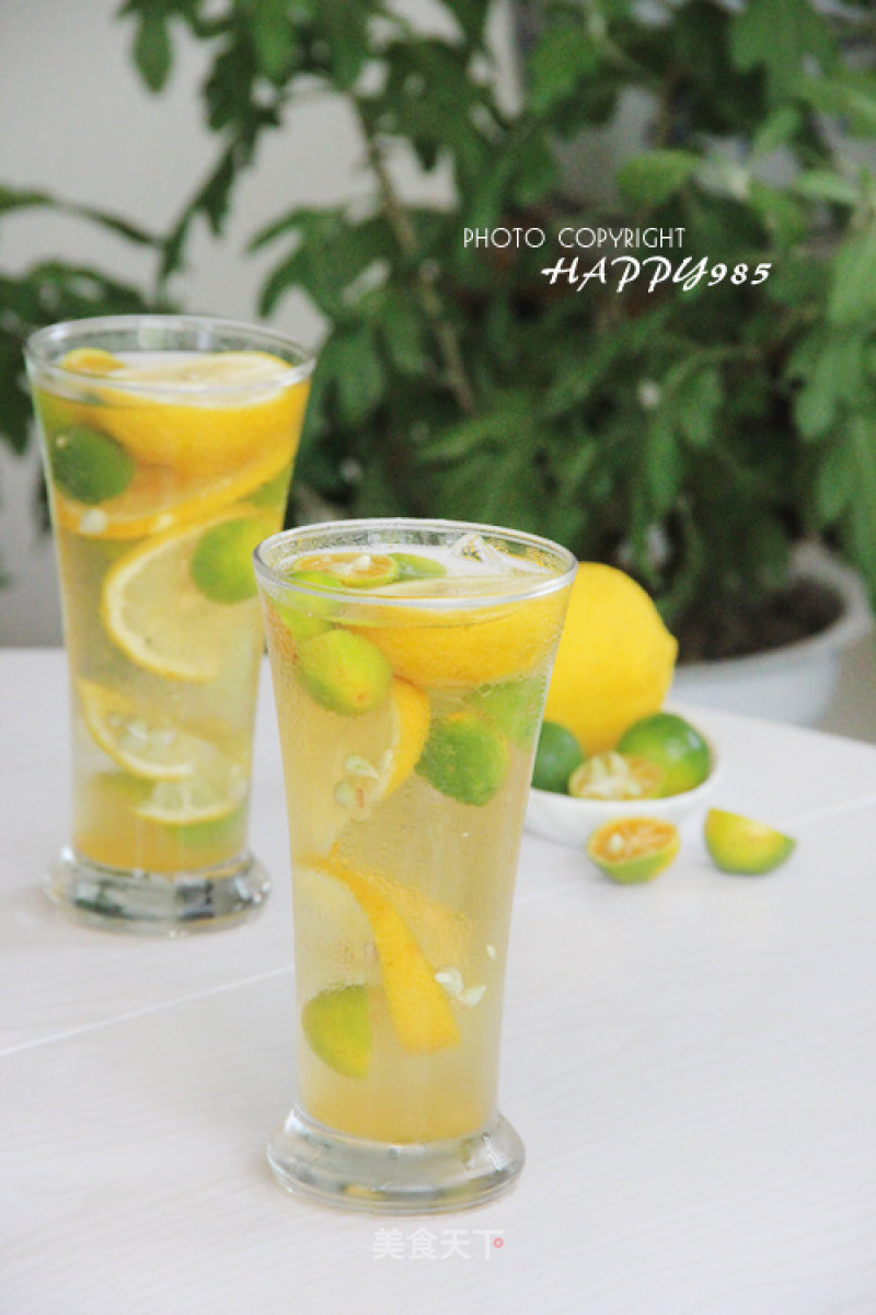 Make A Cup of Fresh Fruit Tea for Cooling Down The Summer Heat at Home-with Lemon and Orange Fruit Tea