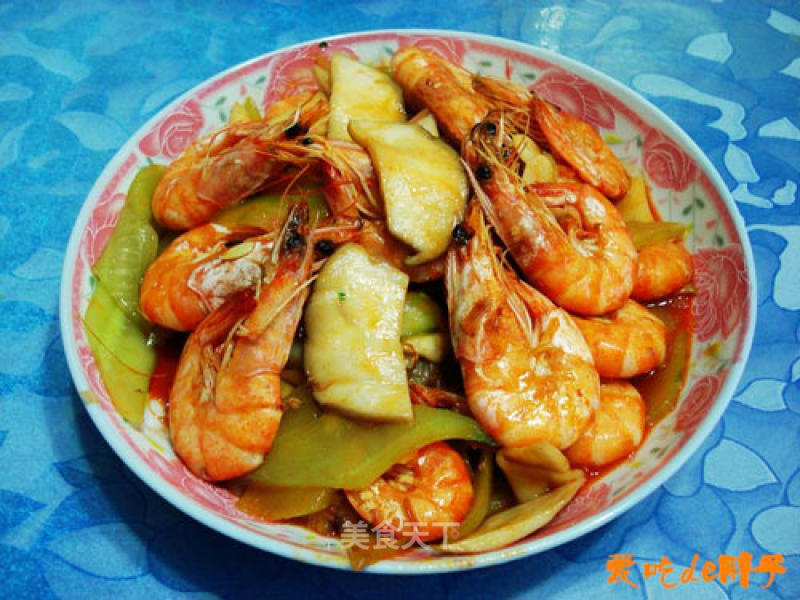 Fried Prawns with Eryngii Mushrooms recipe