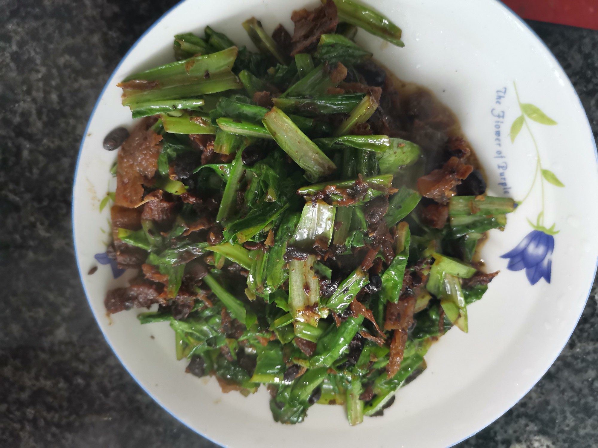 Stir-fried Lettuce with Tempeh Fish recipe