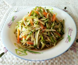 Cucumber with Mustard Oil and Enoki Mushrooms recipe