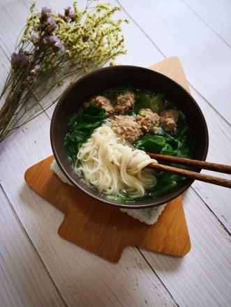 A Bowl of Meatball Noodles