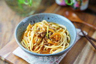 Mustard Beef Carrot Noodles recipe