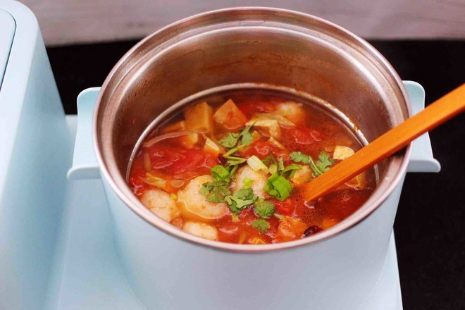 Shrimp, Tomato, Dried Bean Soup recipe
