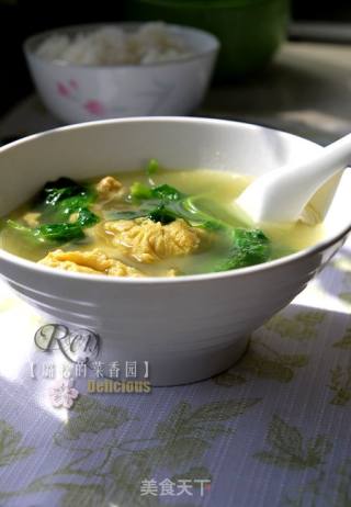 【pea Tip (dianer) Fried Egg Soup】 recipe