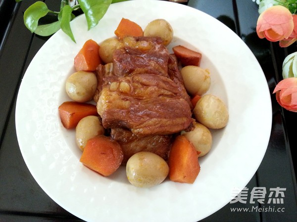 Braised Pork Ribs with Quail Eggs recipe