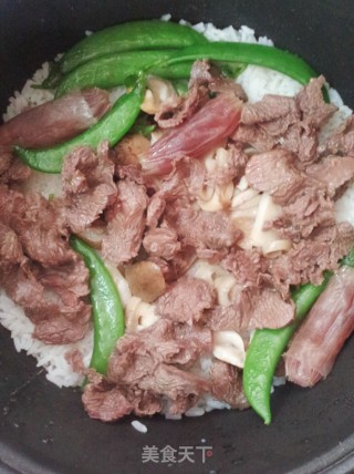 Delicious Simple Meal-beef Rice with Mushrooms and Vegetables recipe