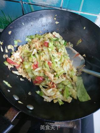 Stir-fried Cabbage with Tomato and Egg recipe