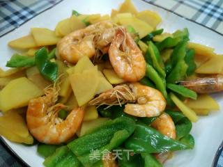 Fried Spicy Shrimp and Potatoes recipe