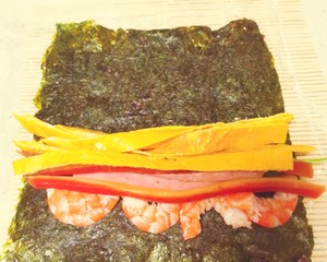 Reduced-fat Meal, Reduced-fat Version of Multigrain Reversed Sushi, Shrimp and Seaweed Wrapped Rice, 100% High-protein, Low-fat, Perfect Reduced-fat Meal recipe