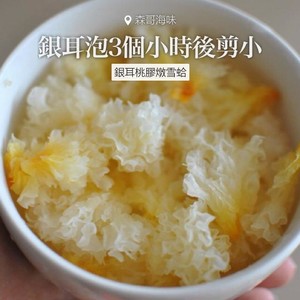 Stewed Hashima with Peach Gum and Tremella recipe