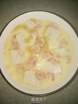 Steamed Egg with Shrimp and Tofu recipe