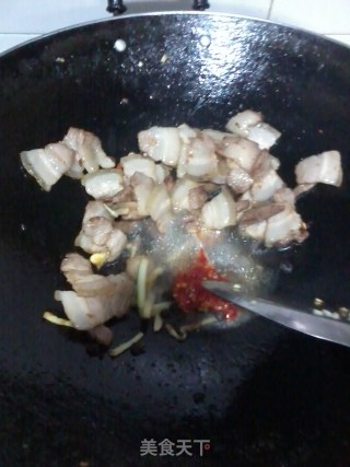 Twice-cooked Pork with Garlic Moss recipe