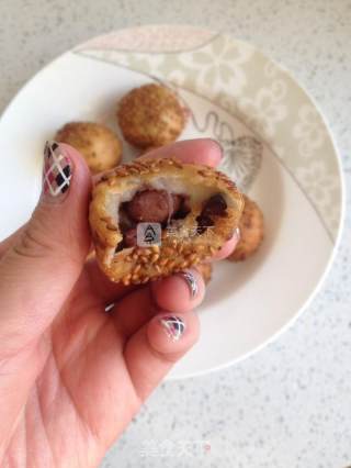 Honey Bean Cheese Sticky Rice Ball recipe