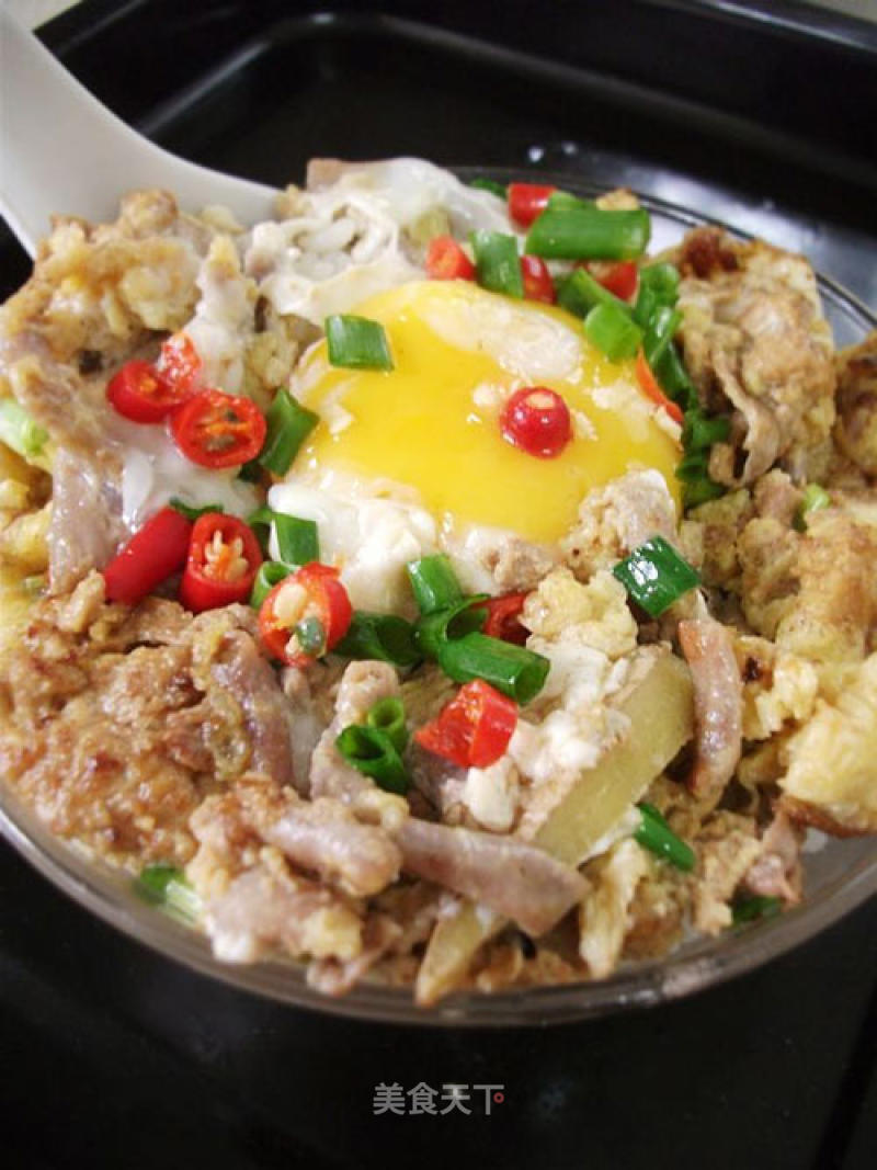 Fish Intestine Omelette Rice Bowl