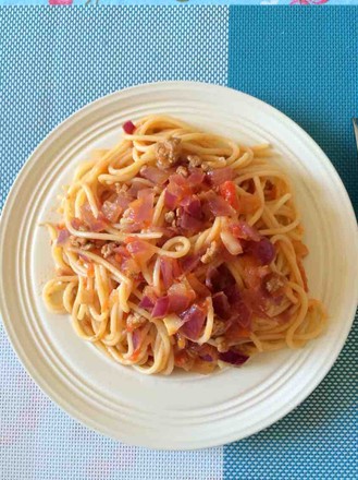 Spaghetti with Tomato Meat Sauce recipe