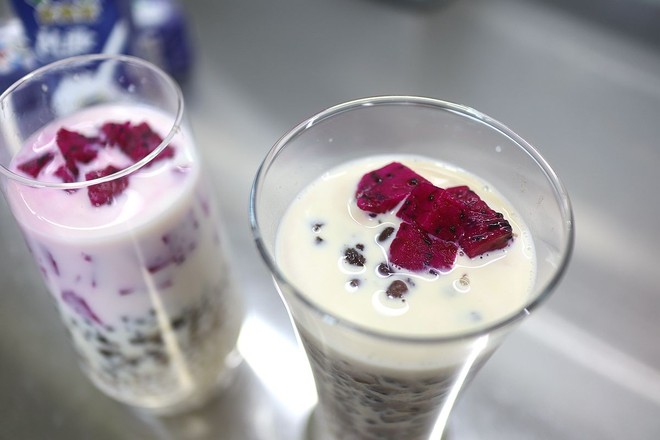 Dragon Fruit Red Bean Sago recipe