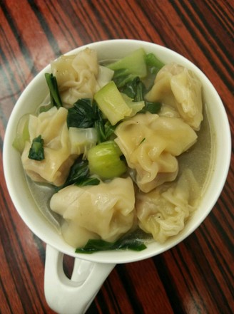 Roasted Wontons with Green Vegetables and Meatballs recipe