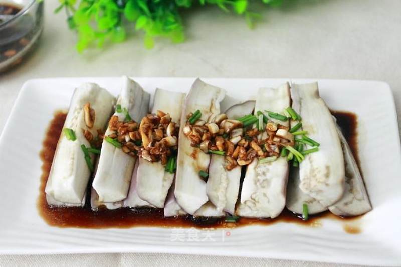 Healthy Non-greasy Eggplant with Garlic Sauce recipe
