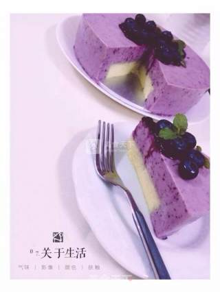 #新良first Baking Competition# Blueberry Yakult Cheese Mousse recipe