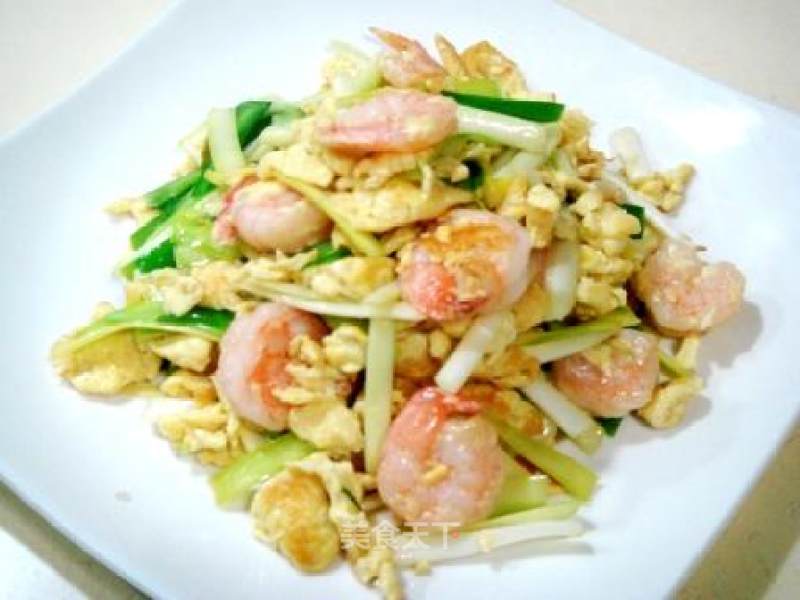 Quick One Dish "scrambled Shrimp with Chives and Eggs"