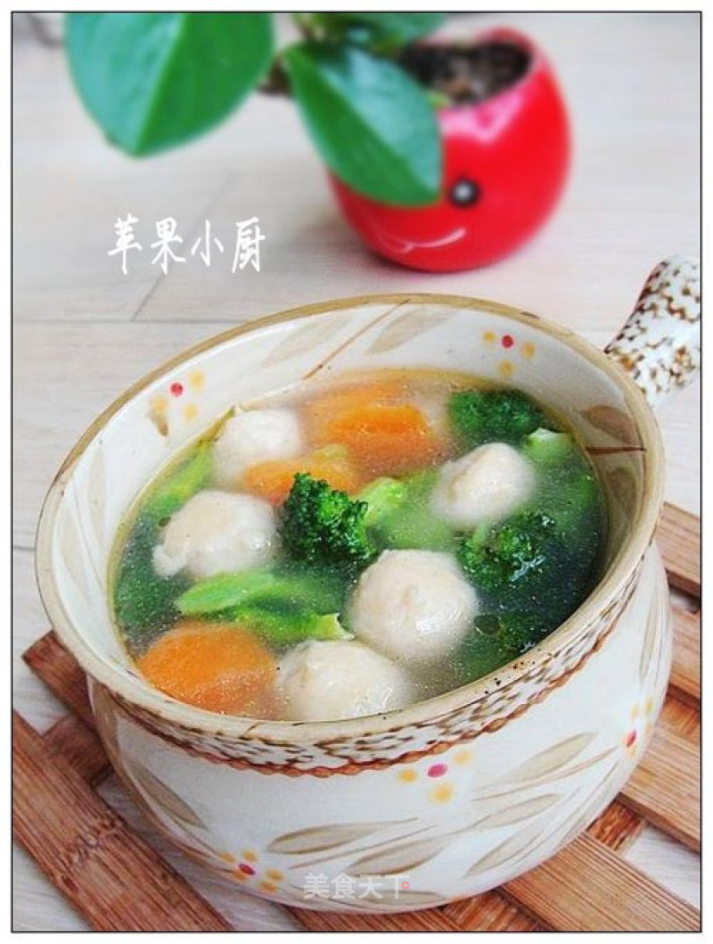 Broccoli Chicken Ball Soup recipe