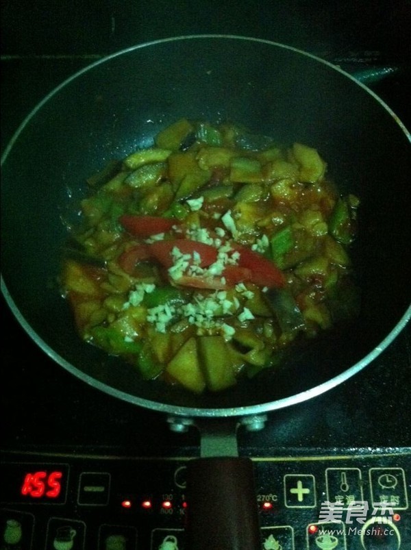 Grilled Eggplant with Tomatoes and Green Peppers recipe