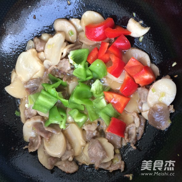 Grilled Pleurotus Eryngii with Sliced Pork recipe