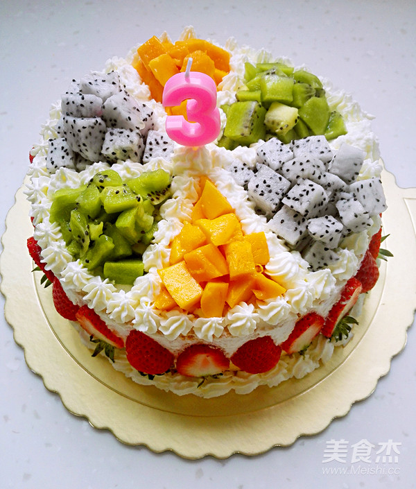 Fruit Birthday Cake (8 Inches) recipe