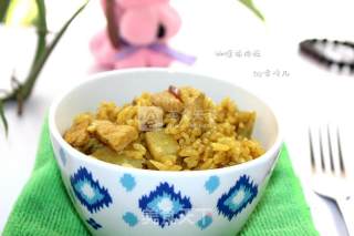 #铁锅烧饭就是香#curry Chicken Rice recipe