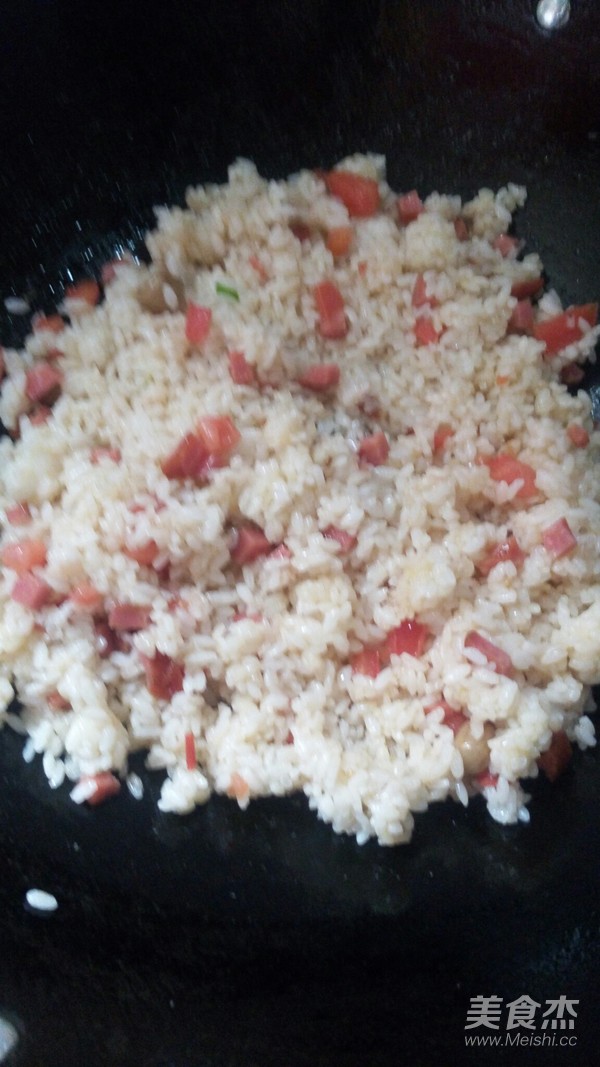 Fried Rice with Red Intestine recipe