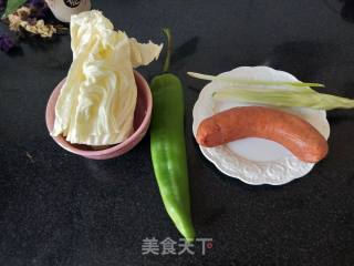 Stir-fried Cabbage with Sausage recipe